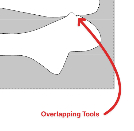 Tools too close together