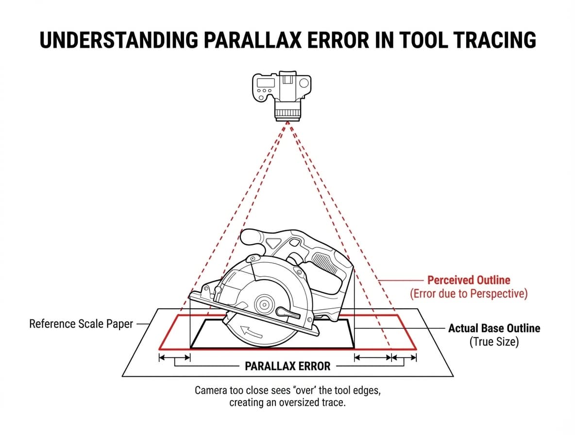 Understanding parallax error in tool tracing